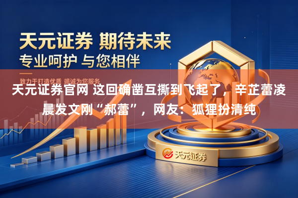 天元证券官网 这回确凿互撕到飞起了，辛芷蕾凌晨发文刚“郝蕾”，网友：狐狸扮清纯