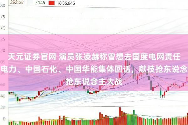 天元证券官网 演员张凌赫称曾想去国度电网责任，江苏电力、中国石化、中国华能集体回话，献技抢东说念主大战